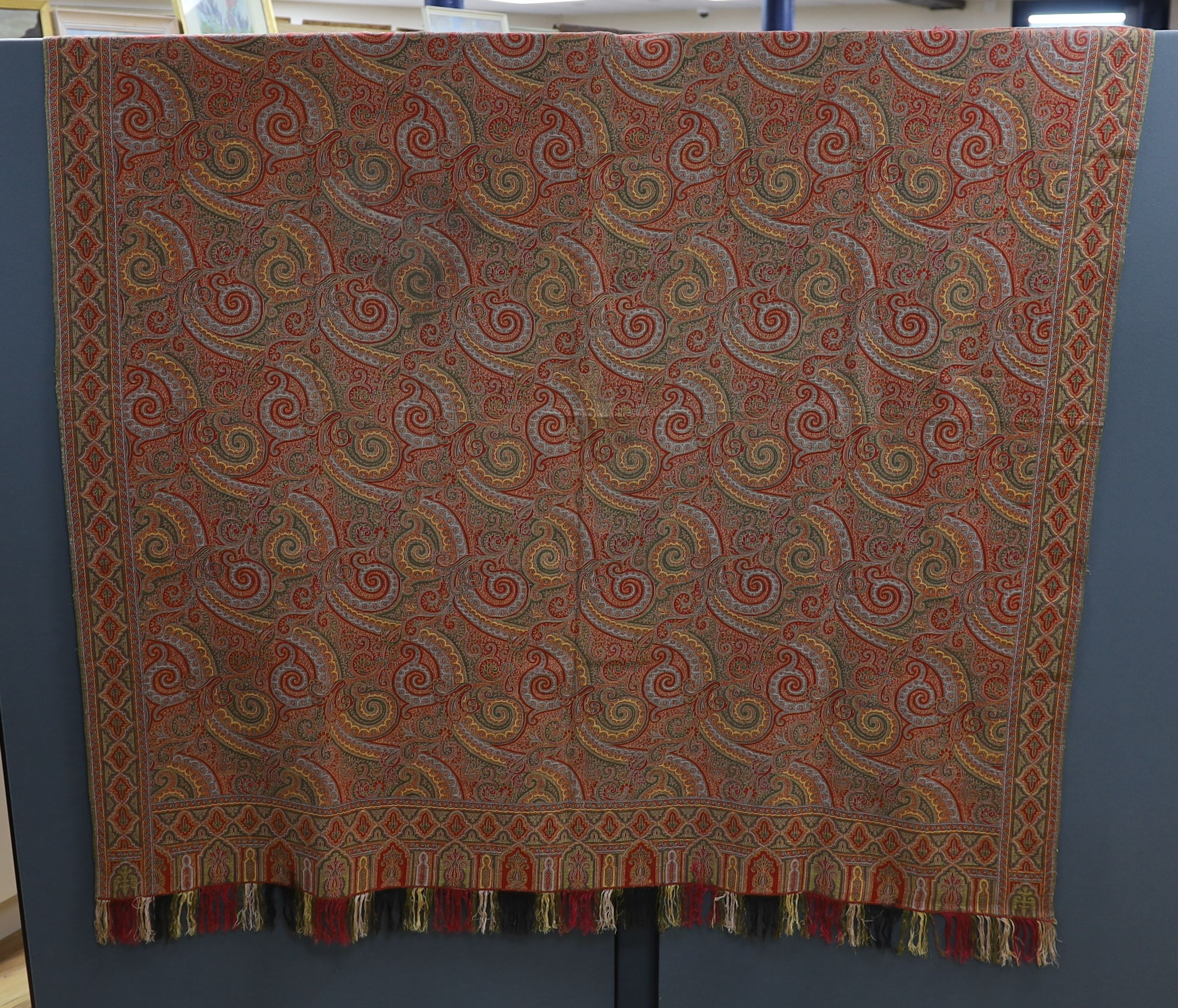 A 19th century reversible paisley shawl, possibly French